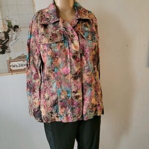 Vintage Units Floral Button-Up Jacket, size Medium